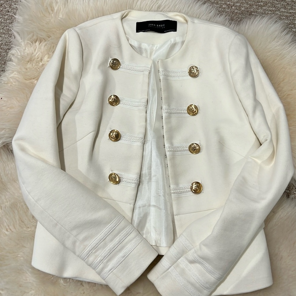 Blazer. Size Small. Off white. Gold buttons.